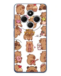 Чехол для Xiaomi Poco C75 с картинкой «Стикерпак с капибарами»