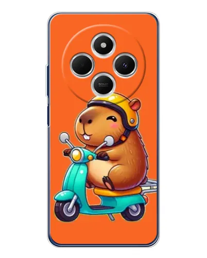 Чехол для Xiaomi Poco C75 с картинкой «Капибара на скутере»