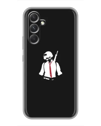 Чехол для Xiaomi Poco C81 с картинкой «PUBG — силуэт воина»