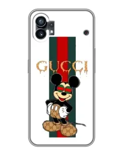 Чехол для Xiaomi Poco C81x с картинкой «Микки Маус Gucci — полосы»