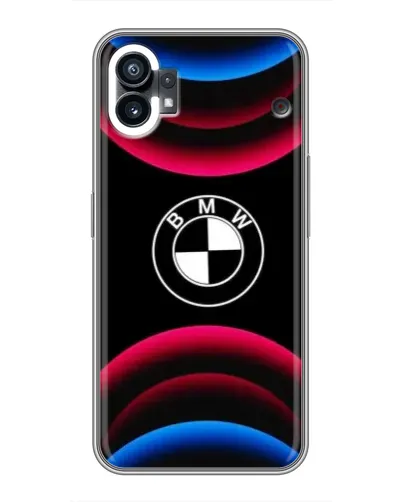 Чехол для Xiaomi Poco C81x с картинкой «Логотип BMW и неоновые дуги»