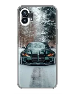 Чехол для Xiaomi Poco C81x с картинкой «BMW в зимнем лесу»