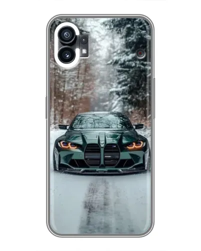 Чехол для Xiaomi Poco C81x с картинкой «BMW в зимнем лесу»