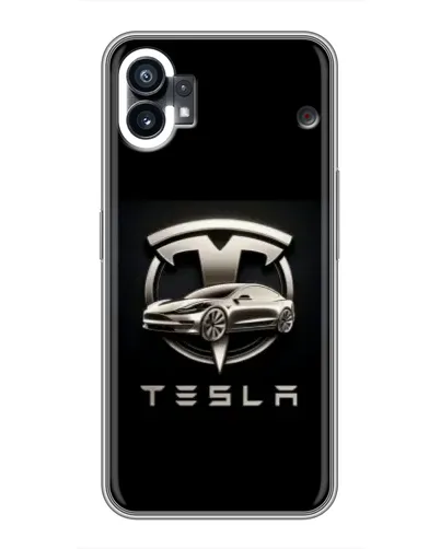 Чехол для Xiaomi Poco C81x с картинкой «Tesla — серебристое авто»