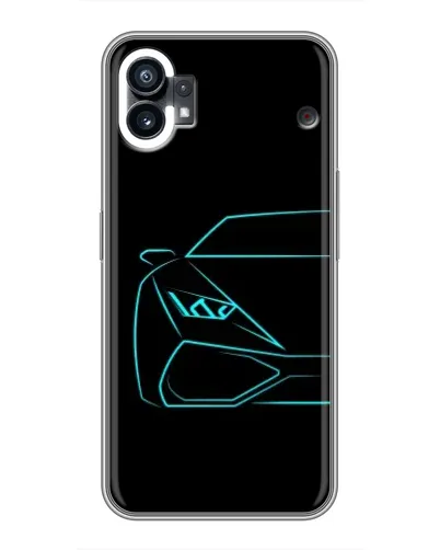 Чохол для Xiaomi Poco C81x з картинкою «Блакитний силует Lamborghini»