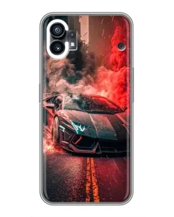 Чохол для Xiaomi Poco C81x з картинкою «Lamborghini червоний дим»