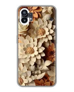 Чехол для Xiaomi Poco C81x с картинкой «Бежевый флористический декор»