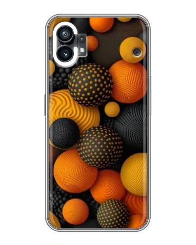 Чехол для Xiaomi Poco C81x с картинкой «Объемные оранжевые сферы»