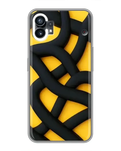 Чехол для Xiaomi Poco C81x с картинкой «Черное желтое переплетение»