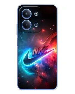 Чехол для Xiaomi Poco C85 с картинкой «Огненный логотип Nike»