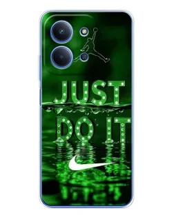Чехол для Xiaomi Poco C85 с картинкой «Зеленый неоновый Nike»