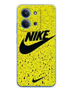 Чехол для Xiaomi Poco C85 с картинкой «Желтый текстурный Nike»