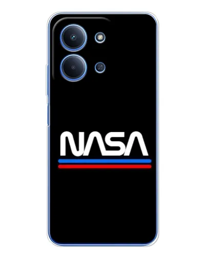 Чехол для Xiaomi Poco C85 с картинкой «NASA — классика Red Blue»
