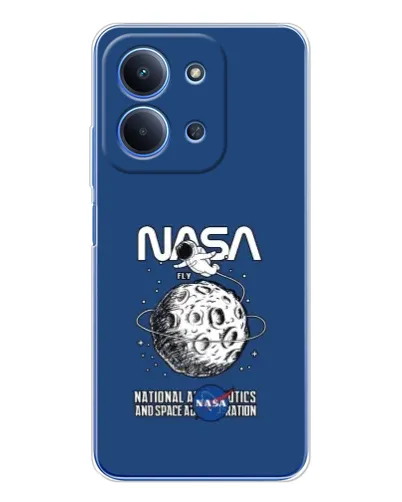 Чехол для Xiaomi Poco C85 с картинкой «NASA — лунная миссия»