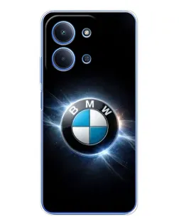 Чехол для Xiaomi Poco C85 с картинкой «BMW — неоновое сияние»