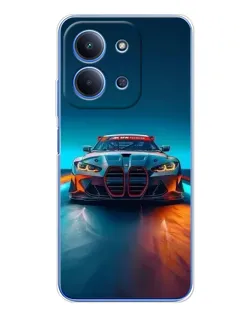 Чохол для Xiaomi Poco C85 з картинкою «BMW — вогні неону»