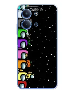 Чехол для Xiaomi Poco C85 с картинкой «Команда Among Us»