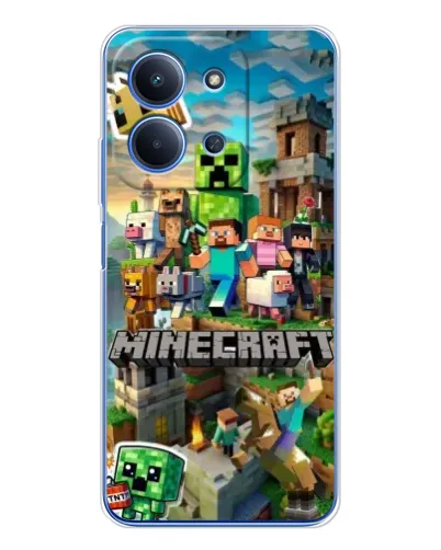 Чехол для Xiaomi Poco C85 с картинкой «Замок Minecraft»