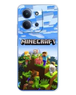 Чехол для Xiaomi Poco C85 с картинкой «Minecraft классический мир»