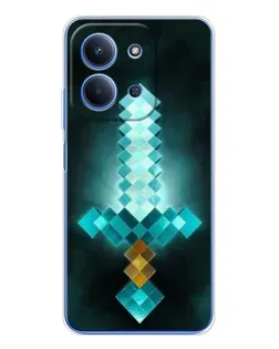 Чехол для Xiaomi Poco C85 с картинкой «Алмазный меч неон»