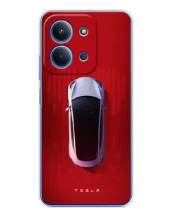 Чехол для Xiaomi Poco C85 с картинкой «Tesla Top View»