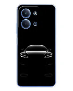 Чехол для Xiaomi Poco C85 с картинкой «Силуэт Tesla Night»