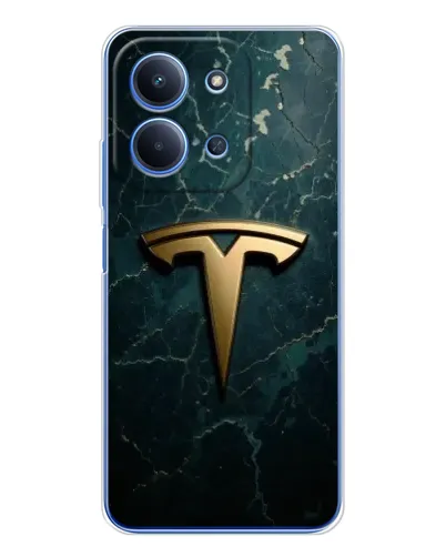 Чехол для Xiaomi Poco C85 с картинкой «Мраморная Tesla Gold»