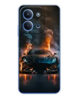 Чехол для Xiaomi Poco C85 с картинкой «Lamborghini дымная эстетика»