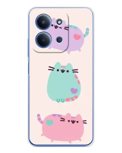 Чехол для Xiaomi Poco C85 с картинкой «Pusheen трио»