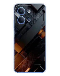 Чохол для Xiaomi Poco C85 з картинкою «Чорні геометричні блоки»