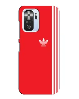 Чехол для Xiaomi POCO F3 с картинкой «Красный минимализм Adidas»