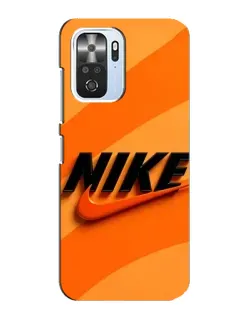 Чехол для Xiaomi POCO F3 с картинкой «Оранжевый драйв Nike»