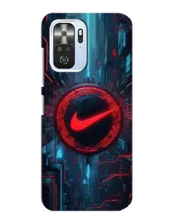 Чехол для Xiaomi POCO F3 с картинкой «Техногенный стиль Nike»