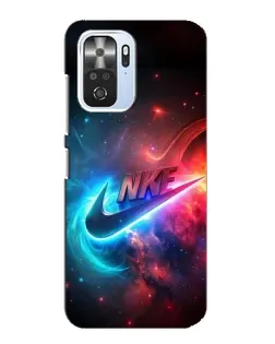 Чехол для Xiaomi POCO F3 с картинкой «Огненный логотип Nike»