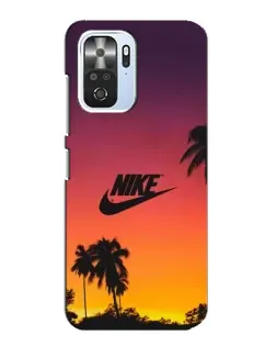 Чехол для Xiaomi POCO F3 с картинкой «Nike на закате солнца»