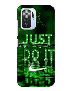 Чехол для Xiaomi POCO F3 с картинкой «Зеленый неоновый Nike»