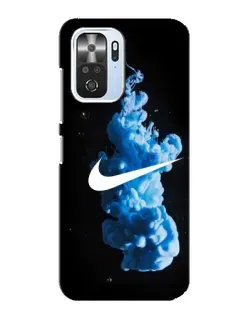 Чехол для Xiaomi POCO F3 с картинкой «Nike и синий дым»