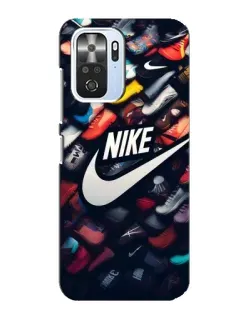 Чехол для Xiaomi POCO F3 с картинкой «Коллекция кроссовок Nike»