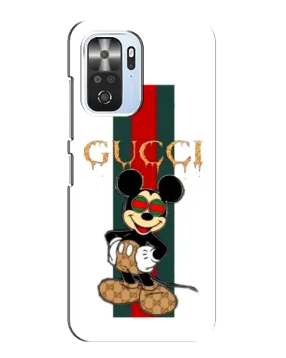 Чехол для Xiaomi POCO F3 с картинкой «Микки Маус Gucci — полосы»