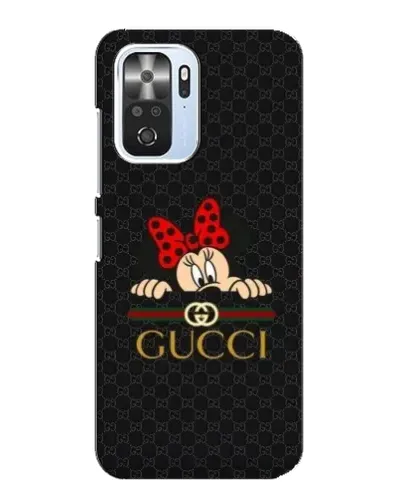 Чехол для Xiaomi POCO F3 с картинкой «Минни Маус Gucci — черный»