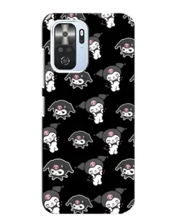 Чехол для Xiaomi POCO F3 с картинкой «Черный паттерн Kuromi»