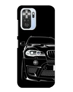Чехол для Xiaomi POCO F3 с картинкой «Темный силуэт BMW»
