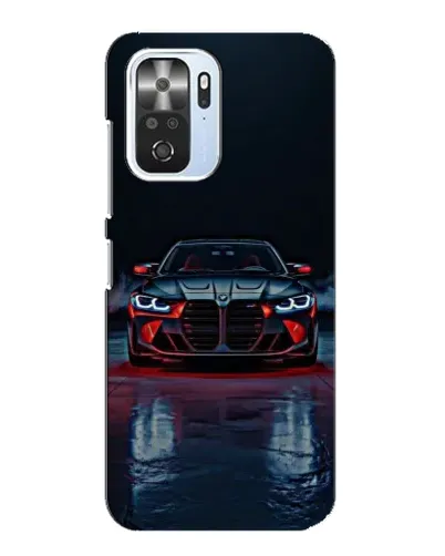 Чехол для Xiaomi POCO F3 с картинкой «BMW на мокрой дороге»