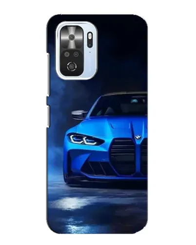 Чехол для Xiaomi POCO F3 с картинкой «Голубая BMW M4»