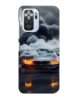Чехол для Xiaomi POCO F3 с картинкой «BMW в дыму»