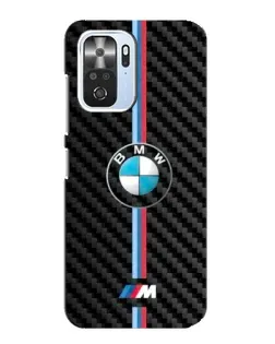 Чехол для Xiaomi POCO F3 с картинкой «Эмблема BMW и карбон»