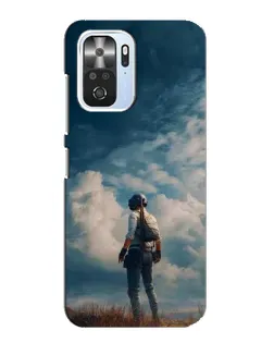 Чехол для Xiaomi POCO F3 с картинкой «Герой PUBG на скале»