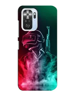 Чехол для Xiaomi POCO F3 с картинкой «PUBG — огненный воин»