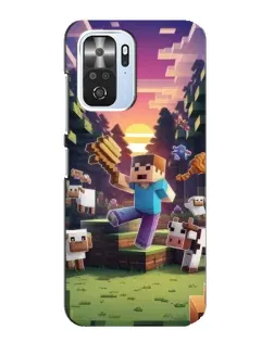 Чехол для Xiaomi POCO F3 с картинкой «Стив на ферме»