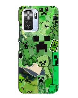 Чехол для Xiaomi POCO F3 с картинкой «Криперы Minecraft» Чехол для Xiaomi POCO F3 с картинкой «Криперы Minecraft»